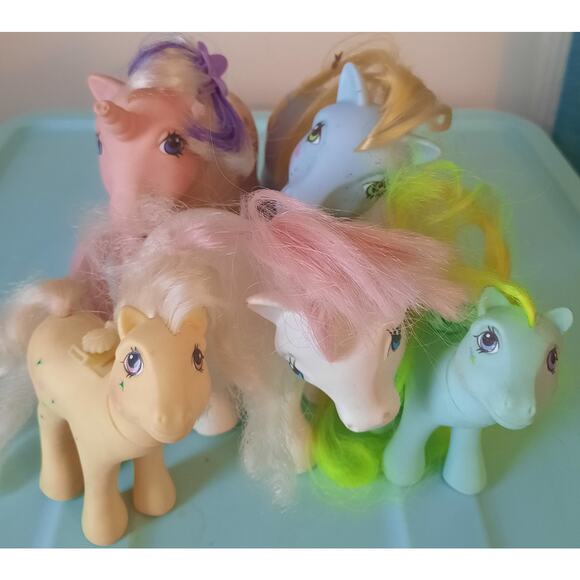 Vintage G1 My Little Pony Lot of 5 Bait TLC Ponies Poor Condition Hasbro MLP - Picture 1 of 6